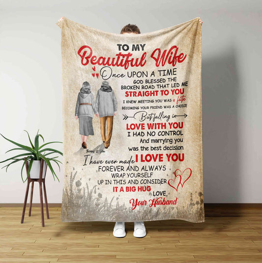 To My Wife Blanket from Husband, Blanket for Wife, Couple Blanket, Custom Name Blanket, Personalized Blankets for Wife