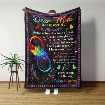 Dear Mom In Heaven Blanket, Personalized Name Blanket, Family Throw Blanket, Blanket For Gift