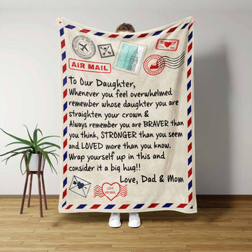To Our Daughter Blanket, Personalized Name Blanket, Letter Blanket, Daughter Blanket, Family Throw Blanket - Blankets for girl, Gift Blanket
