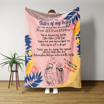 To The Sister Of My Heart Blanket, Family Blanket, Custom Name Blanket, Blanket For Gift