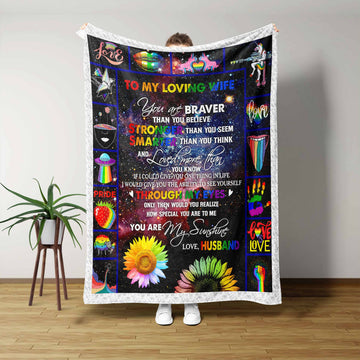 Personalized Name Blanket, To My Loving Wife Blanket, Family Blanket, LGBT Blanket, Blanket For Gifts