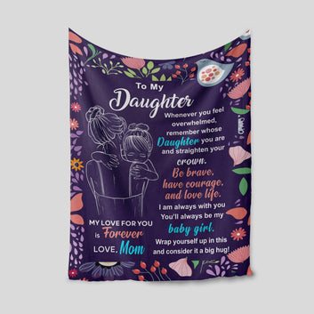To My Daughter Blanket, Monogrammed Blanket, Custom Kids Blankets, Family Blankets