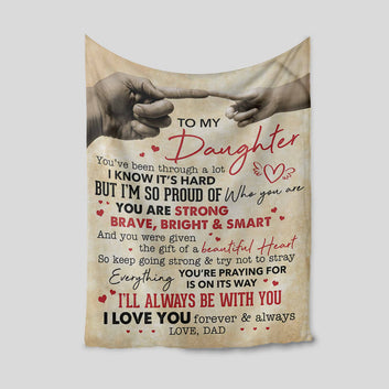 To My Daughter Blanket, Personalized Name Blanket, Family Blanket, Dad And Daughter Blanket