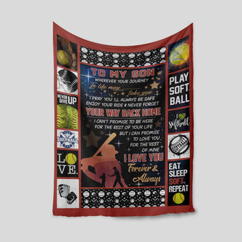 To My Son Blanket, Custom Name Blanket, Baseball Blanket, Dad And Son Blanket