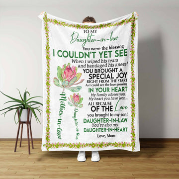 To Our Daughter In Law Blanket, Personalized Name Blanket, Family Blanket, Blanket For Gift