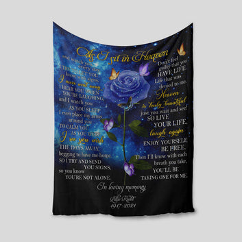 As I Sit In Heaven Blanket, Memorial Blanket, Custom Name Blanket, Blanket For Gift