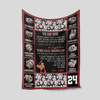 To My Son Blanket, Baseball Blanket, Mom To Son Blanket, Family Blanket