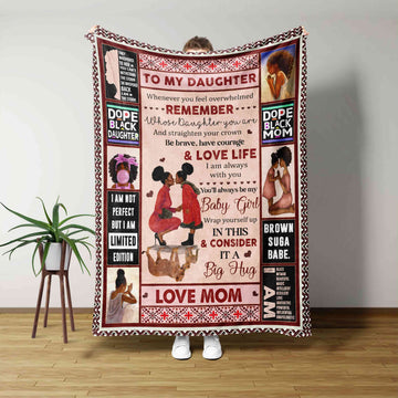 To My Daughter Blanket, Black Women Blanket, Monogrammed Blanket, Family Blanket