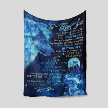 Custom Blanket, Never Forget Who You Are Blanket, Motivational Blanket, Wolf Blanket