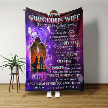 To My Gorgeous Wife Blanket, Husband To Wife Blanket, Personalized Name Blanket