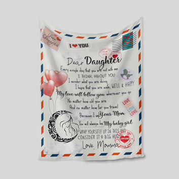 To My Daughter Blanket, Letter Blanket, Family Blanket, Monogrammed Name Blanket