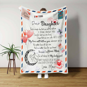 To My Daughter Blanket, Letter Blanket, Family Blanket, Monogrammed Name Blanket