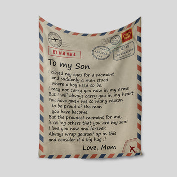 To My Son Blanket, Letter Blanket, Family Blanket, Personalized Name Blanket