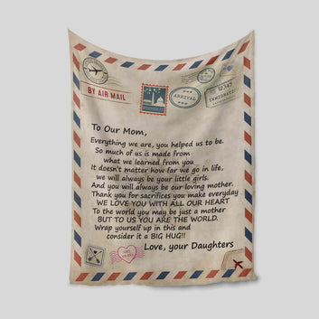 To My Mom Blanket, Letter Blanket, Family Blanket, Custom Name Blanket