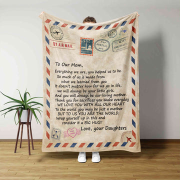 To My Mom Blanket, Letter Blanket, Family Blanket, Custom Name Blanket