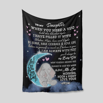 To My Grandchild Blanket, Family Blanket, Personalized Name Blanket, Elephant Blanket