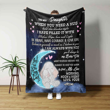 To My Grandchild Blanket, Family Blanket, Personalized Name Blanket, Elephant Blanket