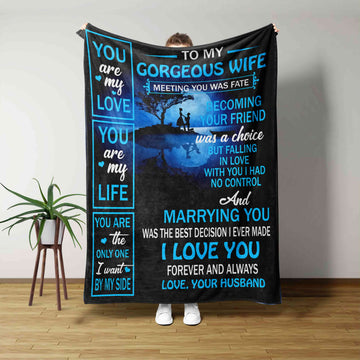To My Gorgeous Wife Blanket, You Are My Love Blanket, Custom Name Blanket