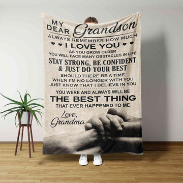 Personalized Name Blanket, My Dear Grandson Blanket, Family Blanket, Love Blanket