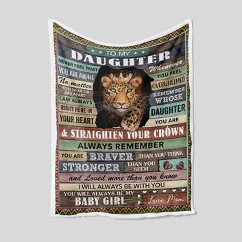 To My Daughter Blanket, Leopard Blanket, Family Blanket, Custom Blanket