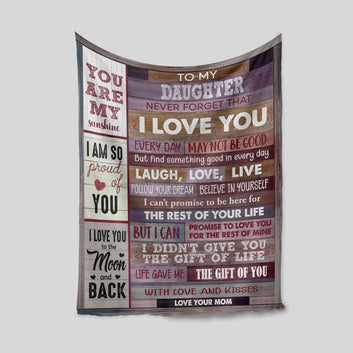 To My Daughter Blanket, Never Forget That I Love You Blanket, Custom Blanket, Family Blanket