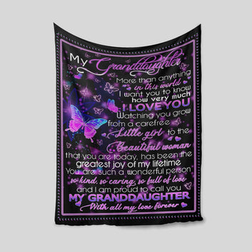 To My Granddaughter, Family Blanket, Custom Blanket, Blanket For Gifts