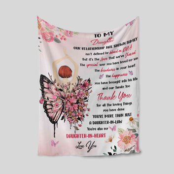 To My Bonus Daughter Blanket, Family Blanket, Gift For Daughter Blanket, Custom Blanket