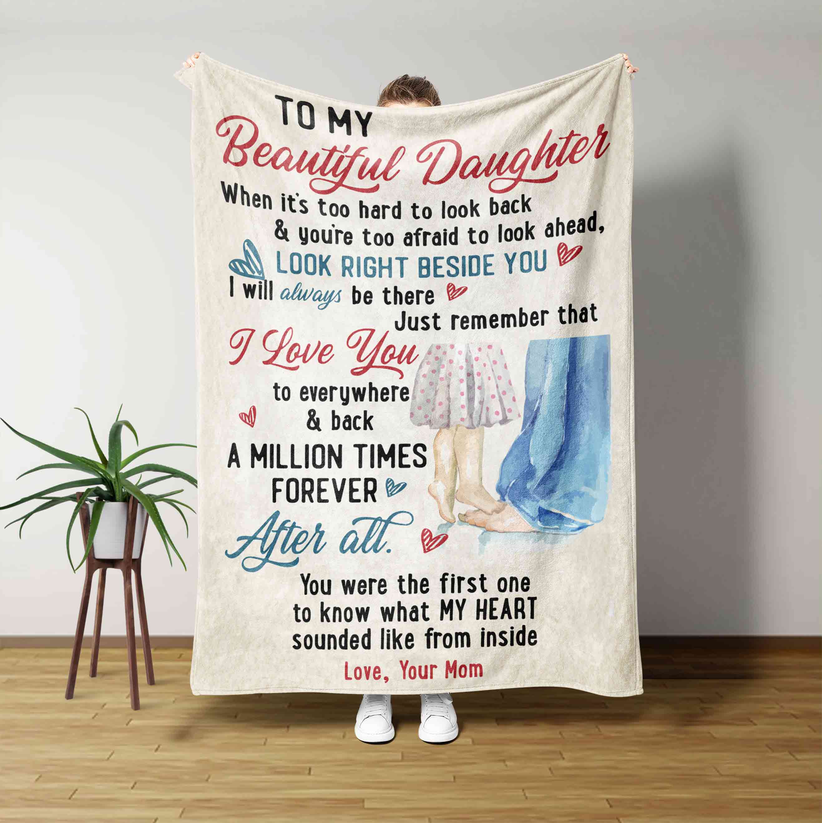 To My Beautiful Daughter Personalized Name Blanket Blanket For Gift