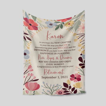 Retirement Blanket, Personalized Name Blanket, Blanket For Gifts