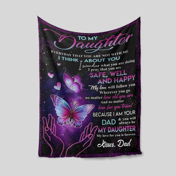 To My Daughter Blanket, Dad To Daughter Blanket, Monogrammed Blanket, Gift From Dad Blanket