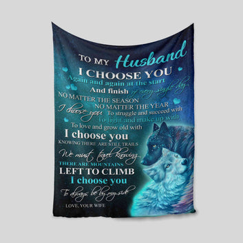 Custom Name Blanket, I Choose You Blanket, Love Blanket, Wolf Blanket, Blanket For Gift