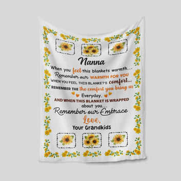 Family Blanket, Blanket For Gift, Sunflower Blanket, Remember Our Embrace Blanket