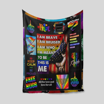 LGBT Pride Blanket, I Am Brave Blanket, LGBT Blanket, Blanket For Gift