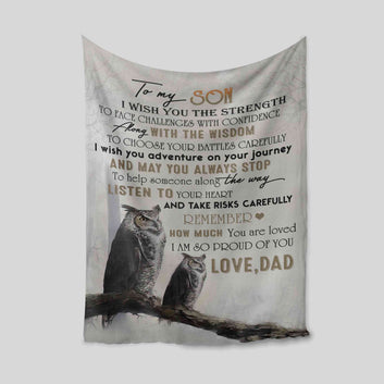 Personalized Name Blanket, Owl Blanket, Dad To Daughter Blanket, Family Blanket