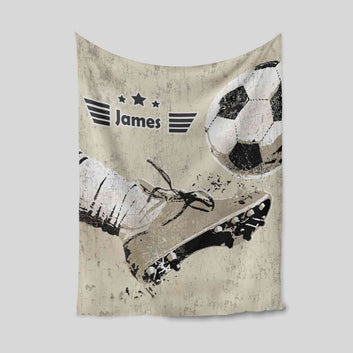 Personalized Name Blanket, Soccer Lover Blanket, Blanket For Gift