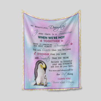 To My Daughter Blanket, Penguin Blanket, Family Blanket, Blanket For Gift