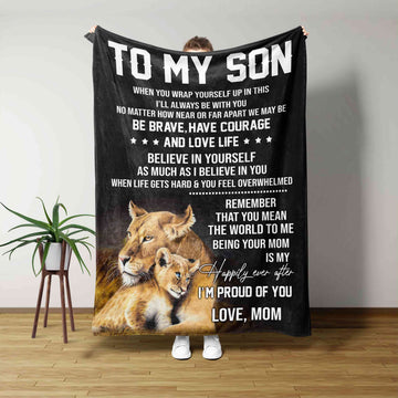 To My Son Blanket, Custom Name Blanket, Blanket For Gift, Family Blanket