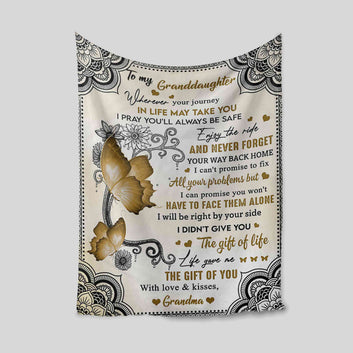 To My Granddaughter Blanket, Family Blanket, Monogrammed Blanket, Blanket For Gift