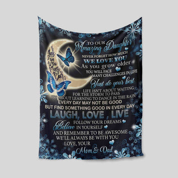 To My Daughter Blanket, Custom Name Blanket, Family Blanket, Blanket For Gift