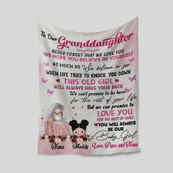 To My Granddaughter Blanket, Monogrammed Blanket, Blanket For Gift