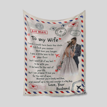 To My Wife Blanket, Custom Name Blanket, Personalized Image Blanket, Letter Blanket