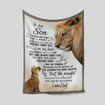 To My Daughter Blanket, Lion Blanket, Custom Name Blanket, Family Blanket