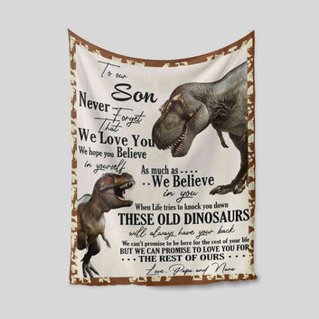 Custom Name Blanket, Dinosaur Blanket, Blanket For Gift, Family Blanket