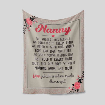 Nanny Blanket, Family Blanket, Custom Name Blanket, Blanket For Gift
