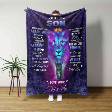 To Our Son Blanket, Custom Name Blanket, Never Forget That We Love You Blanket, Blanket For Gift