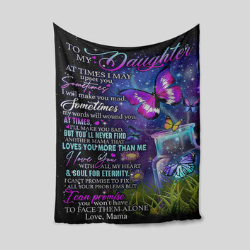 To My Daughter Blanket, Butterfly Blanket, Custom Name Blanket, Family Blanket, Blanket For Gift