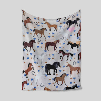 Horse Blanket, Heart Blanket, Blanket For Gift