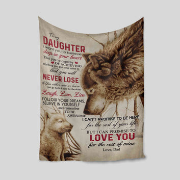 To My Daughter Blanket, Wolf Blanket, Custom Name Blanket, Family Blanket, Blanket For Gift
