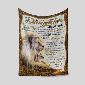 To My Daughter Blanket, Lion Blanket, Custom Name Blanket, Family Blanket, Blanket For Gift