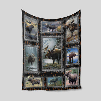 Moose Blanket, Forest Green Blanket, Family Blanket, Blanket For Gift
